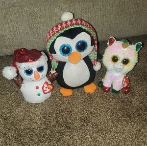 Christmas collection 3 TY beanie boos